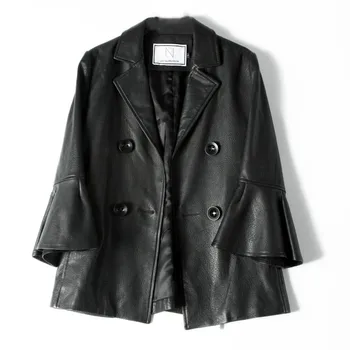 

Leather Real Jacket Genuine Autumn Coat Women Clothes 2020 Korean Vintage Sheepskin Coat Female Black Tops Manteau Femme ZT4369