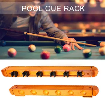 

Home Wooden Professional Durable Accessory Save Space Table Sticks Holder Wall Mounted Storage Pool Cue Rack Set Clubs Organizer