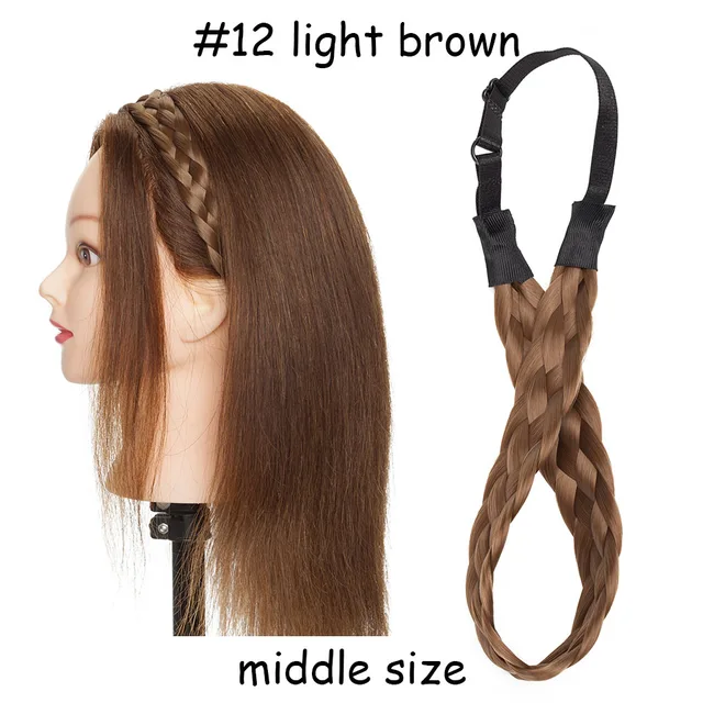 BENEHAIR Synthetic Braided Headbands Fake Hair Plaited Hair Band Braiding Hair Accessories Hair Extension Hairpiece For Women M-12