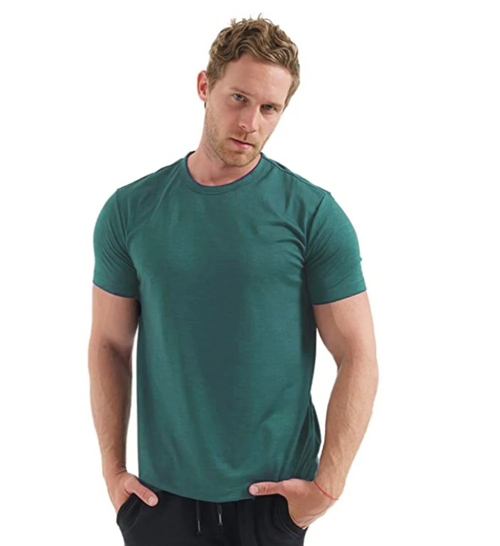 100% Superfine Merino Wool T Shirt Mens Base Layer Tee Merino Wool 180G Everyday Undershirt Wicking Breathable Anti-Odor 5