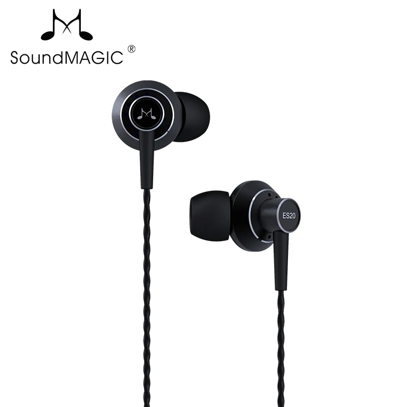 Оригинальные наушники SoundMagic ES20, наушники-вкладыши, Звукоизолирующие наушники, наушники с большим блоком - Цвет: Black