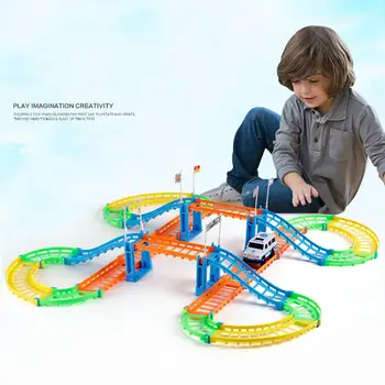 

Two-Layer DIY Assembly Spiral Track Roller Coasters Racing Car Rail Electric Road Construction Sets Toy Kids Birthday Xmas Gift