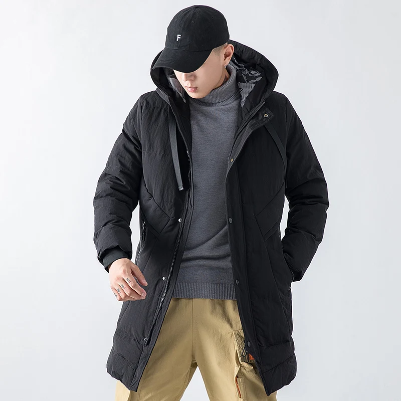 AIRGRACIAS, высокое качество, Теплая мужская зимняя куртка, Мужская ветрозащитная Повседневная Верхняя одежда, толстое пальто средней длины, Мужская парка