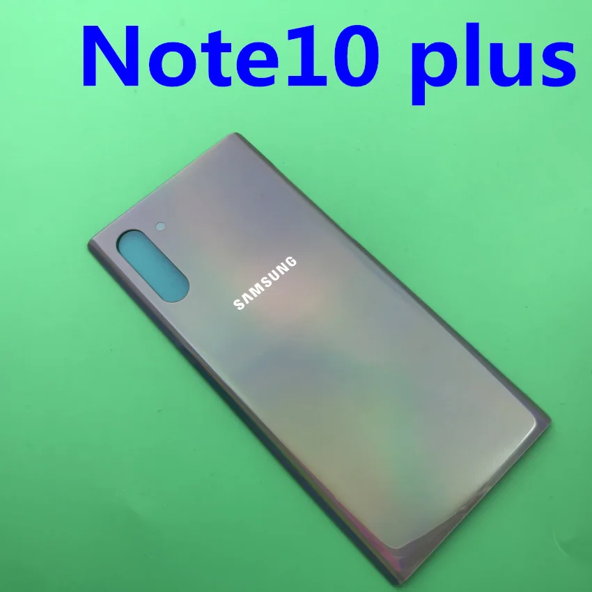 Чехол для задней батареи samsung для samsung Galaxy Note 10 N970 Note 10 plus N975 NOTE10 задний стеклянный чехол - Цвет: plus Flash silver