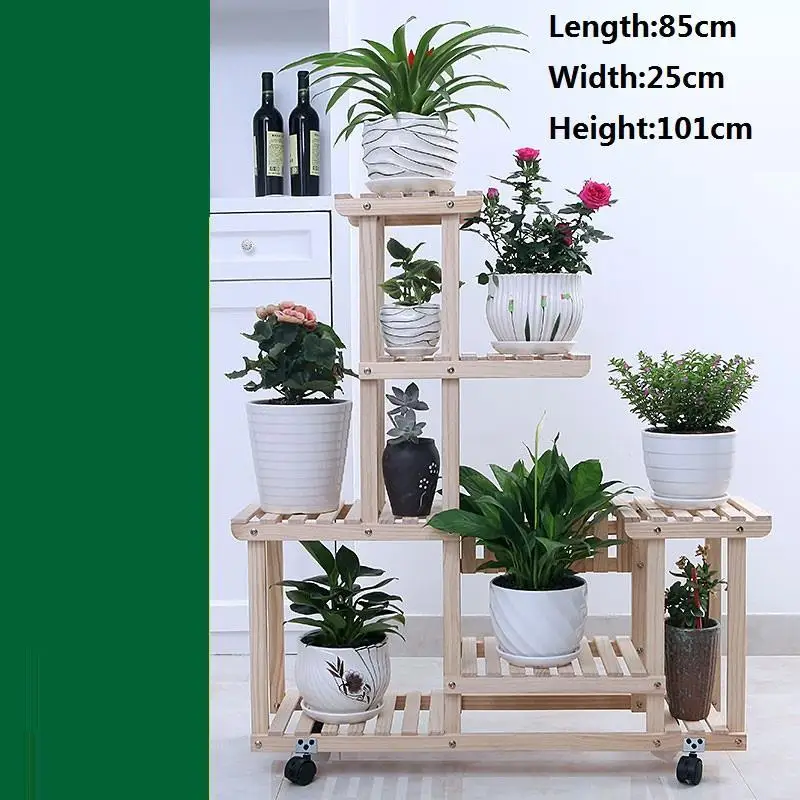 Version C Madera plantenstandard Estanteria Para Macetas комнатные Soporte Plantas интерьерные напольные стойки для балкона Цветочная полка для растений - Цвет: Version C