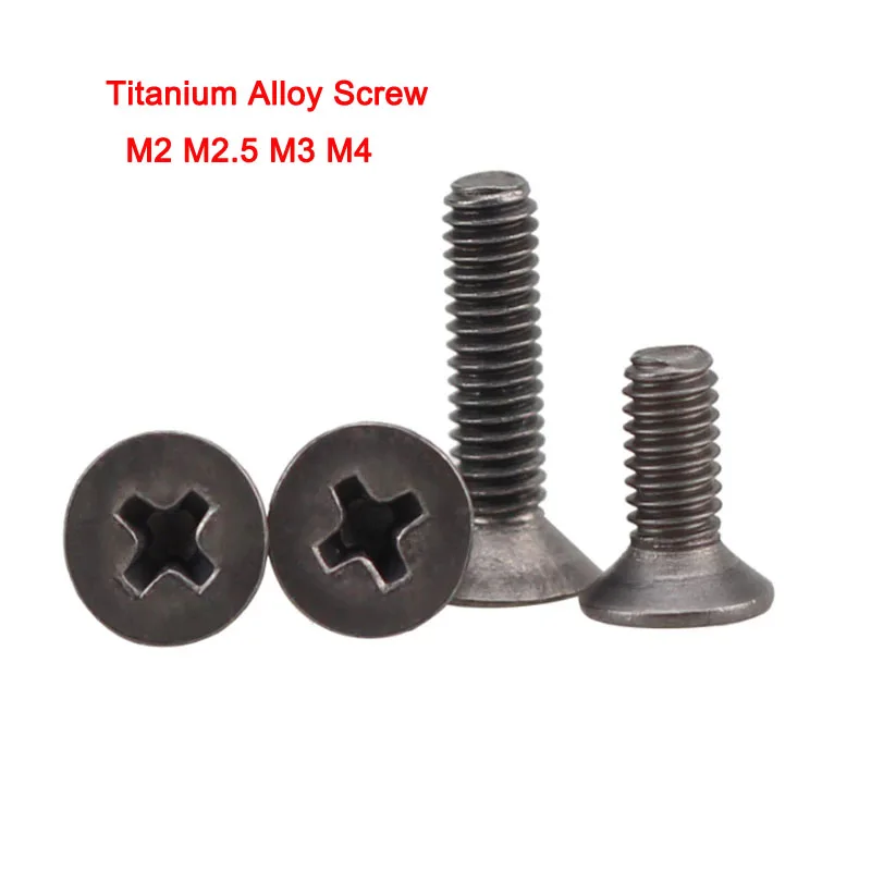 

10pcs Titanium Alloy Screw Phillips Countersunk Head Screw Anti-Corrosion M2 M2.5 M3 M4 Length 4-16mm