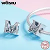 WOSTU 925 Sterling Silver 2022 A-Z 26 Letters Dazzling Beads Fit Original Charm Bracelet Pendant Bangle For Women Jewelry CTC030 ► Photo 3/6