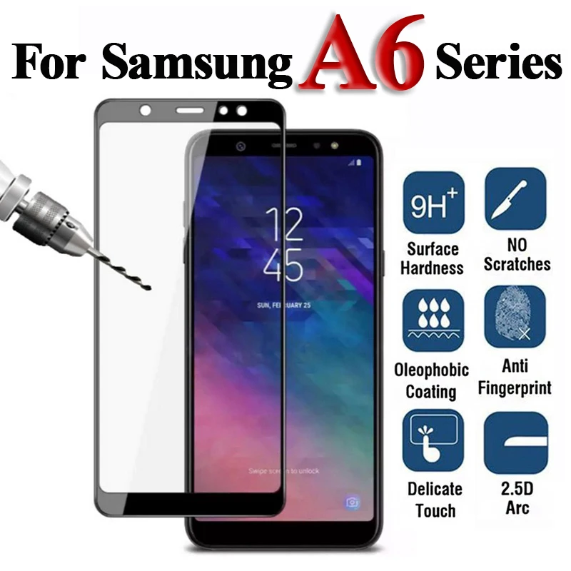 

Protective glass on the for samsung galaxy a6 screen protector samsyng galax a 6 plus 2018 tempered armor sansung tremp case