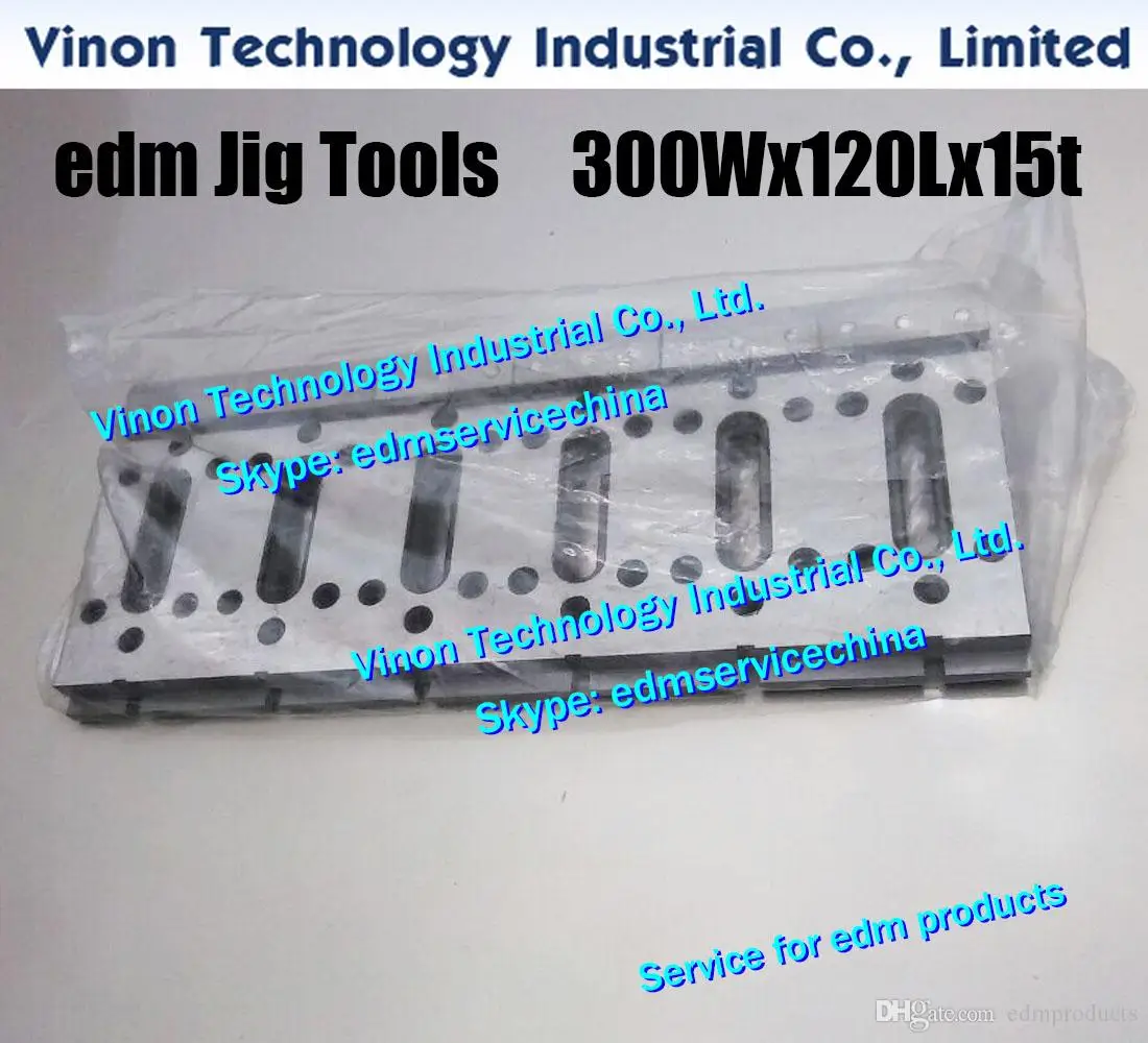 

edm Jig Tools Parts 300Wx120Lx15tmm with M8 hole (6 eyes) for wire-cut-edm-machine, Clamping and Leveling Wire-EDM Fixture Board