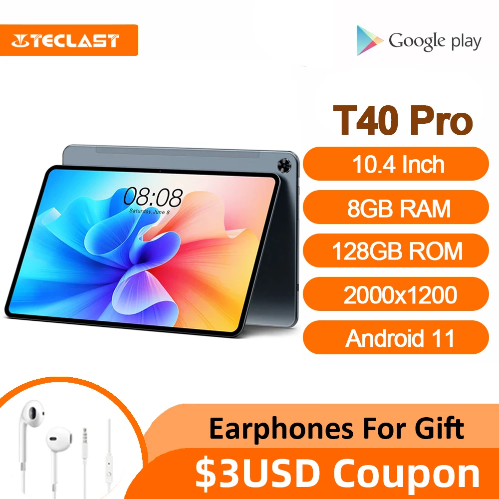 Планшет Teclast T40 Pro на Android 11 восемь ядер экран 10 4 дюйма 8 ГБ + 128 | Компьютеры и офис