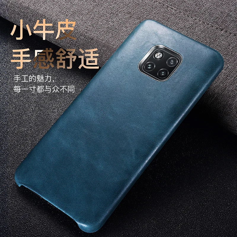 Для mate 20 Модный деловой чехол из натуральной кожи натуральная телячья воловья