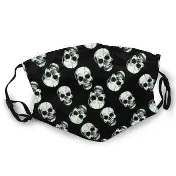 

Black Skull Double-sided printed dustproof and windproof mask, can be cleaned and reused, suitable for outdoor sports