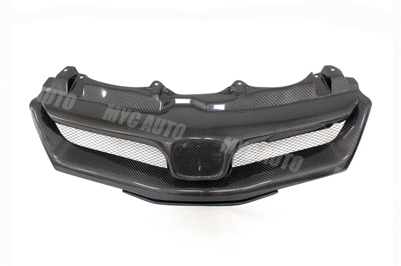 Для Honda Civic FN FK FN2 TYPE R 2006 2007-2012 углеродное волокно и стекловолокно(Unpaited) Передняя решетка Mu-gen стиль с логотипом