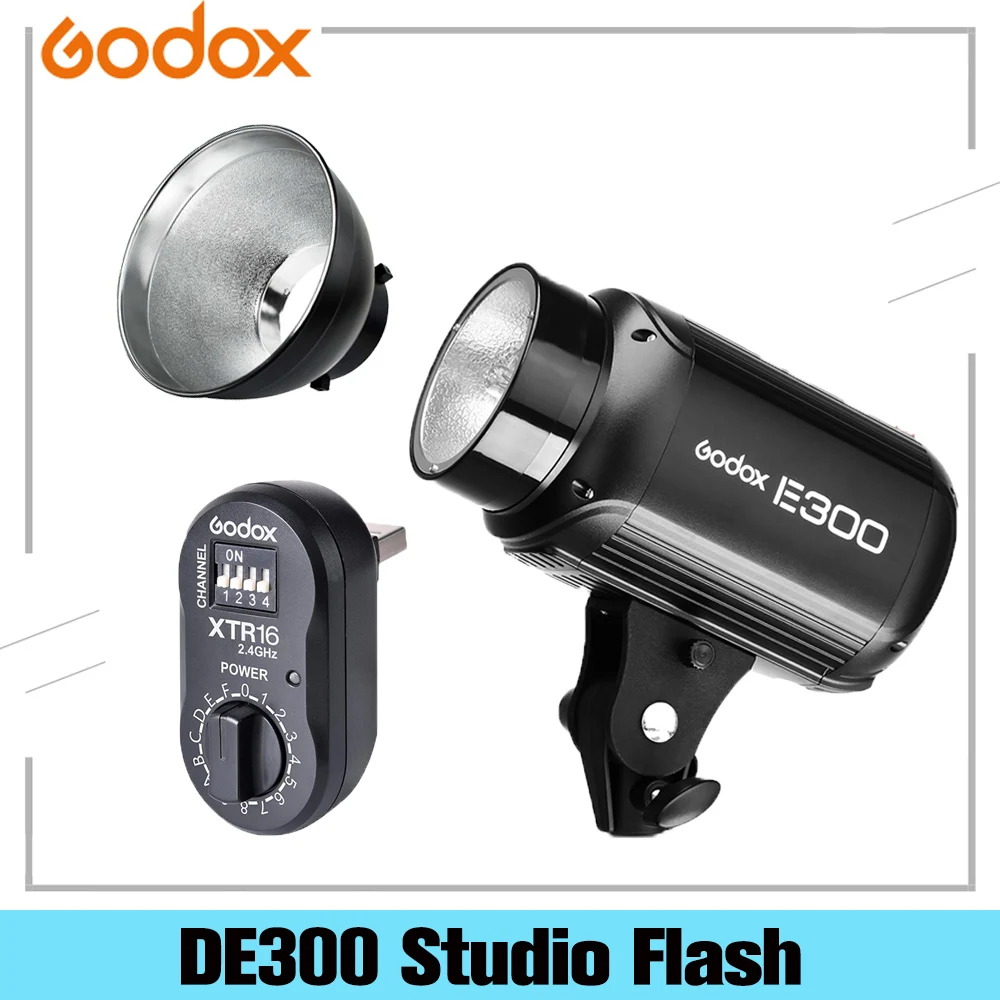 Компактная вспышка Godox DE 300 DE300 300W для студийной фотосъемки с креплением