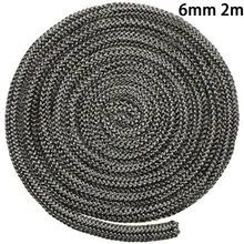 2M Fireplace Sealing Rope Black Stove Fire Rope Wood Burning Stove камин 6/8mm Length Door Seal High Temperature Fire Resistance