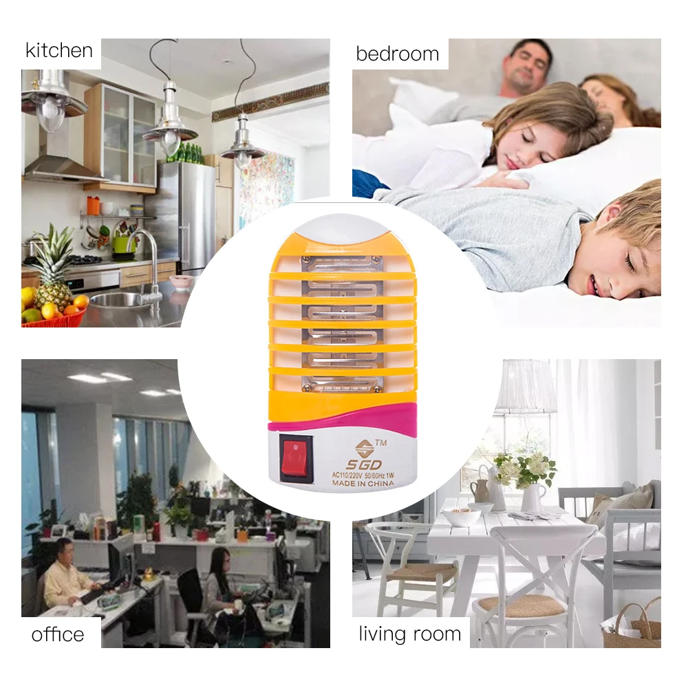 Mini Electronic LED Mosquito Killer Lamp Fly Pest Bug Insect Zapper Night Lamp Killer Non-toxic Eco-friendly Mosquito Trap Light