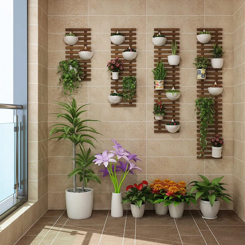 Flower Wall Frame Hanging Wall Flower Stand Balcony Wall Hanging