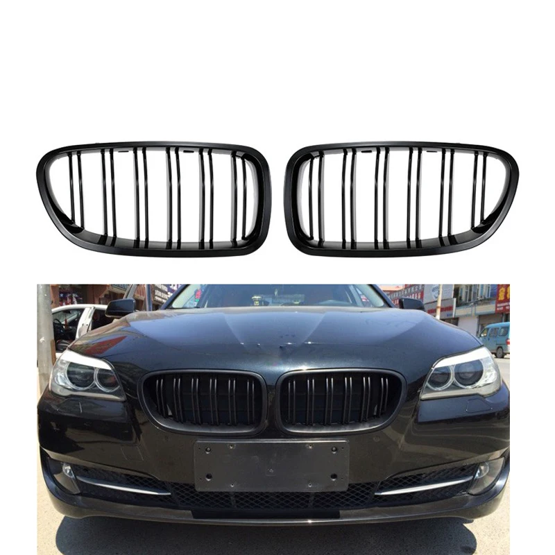 

2 Pcs Glossy Black F10 5 Series Racing Grills For BMW F18 Front Kidney Grill For BMW 5 Series 2010-2015 528i 530i 535i
