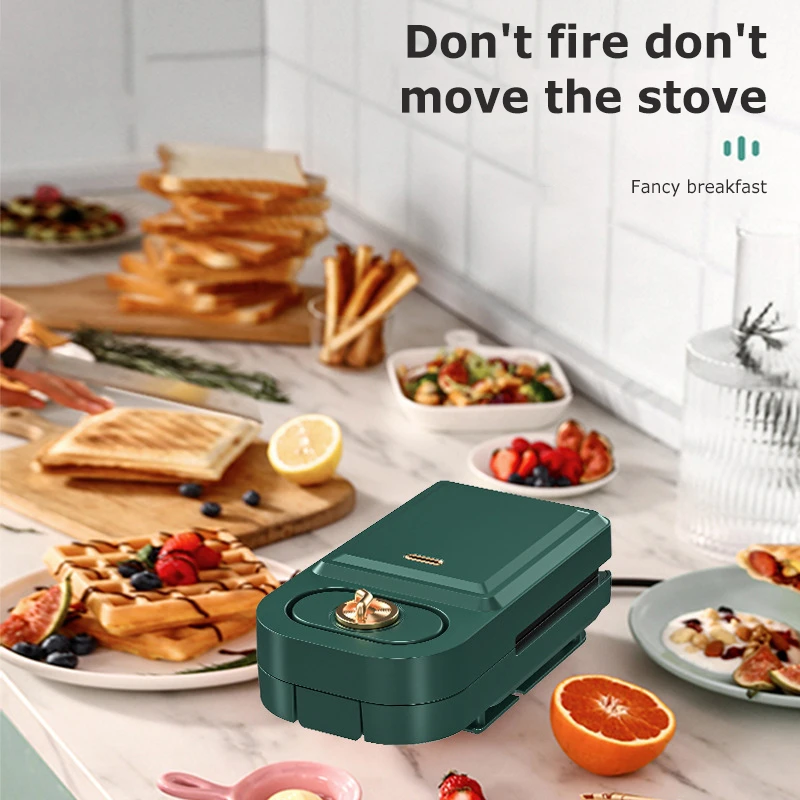 Electric Sandwich Maker Regular Breakfast Maker Waffle Toaster Versatile Takoyaki Pancake Eu Plug Kitchen Appliance