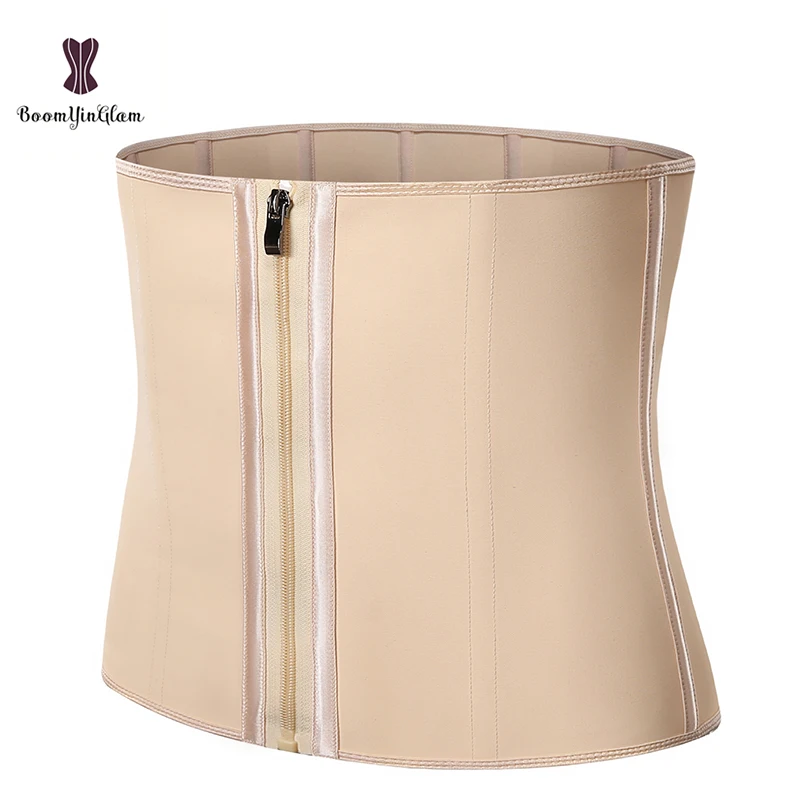 Zip And Hook Clips Smooth Latex Waist Trainer Slimming Sheaths Girdles 7 Steel Bones Women Waist Shaper backless shapewear