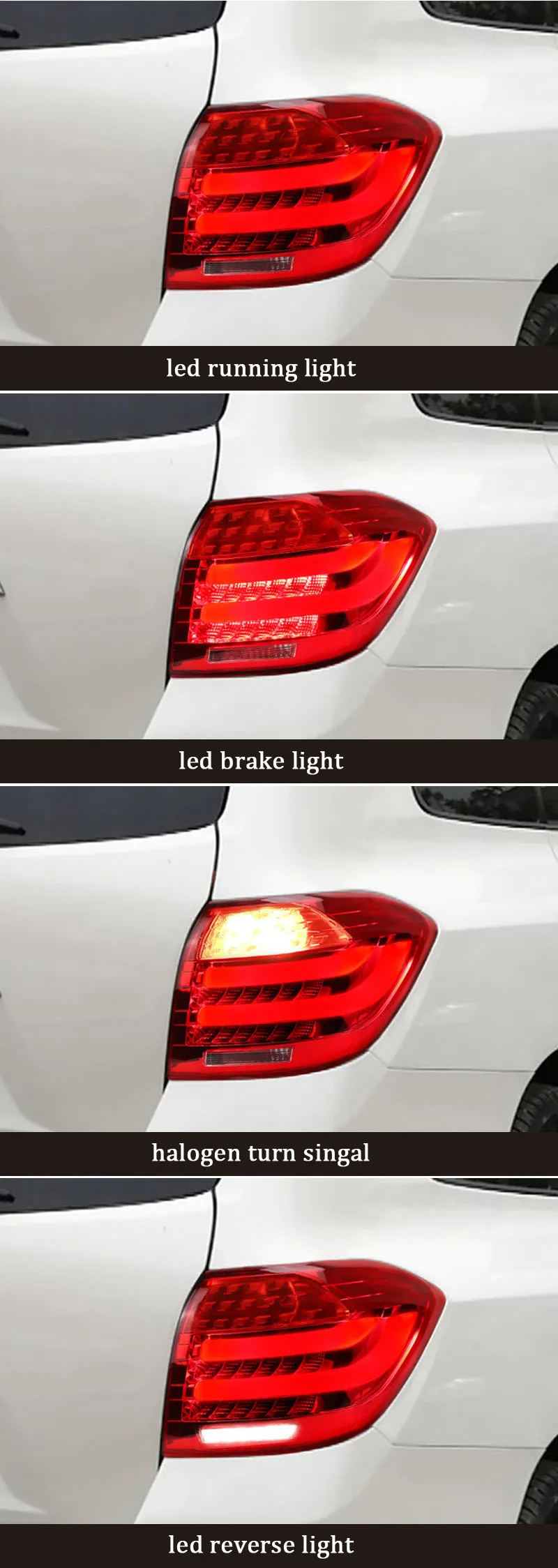Автомобильный светодиодный фонарь светильник хвост светильник для Toyota Highlander 2008 2009 2010-2012 Задние ходовые светильник+ фонарь стоп-сигнала+ обратный+ сигнал поворота