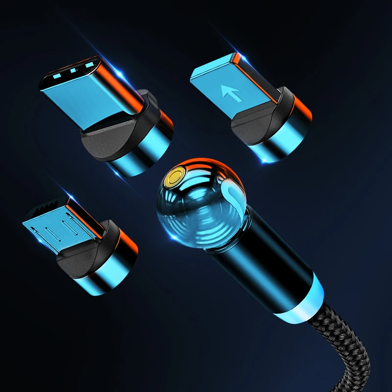 

Magnetic Cable 360 Degree Rotate Spherical Charging Cable Type C Micro USB Cable Cable Magnetic Charge For iPhone 11 Xs X