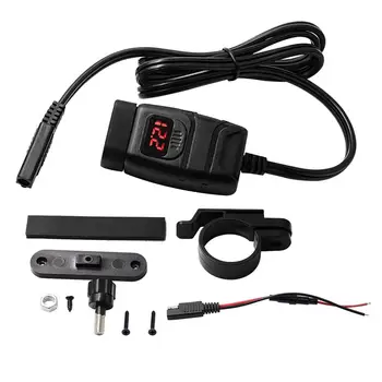 

Bike Double USB Car Socket Fast Charger Power Adapter Outlet + Oltmeter Switch 6.2