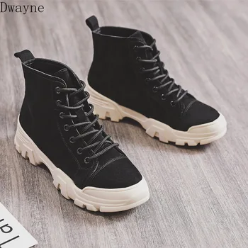 

2019 autumn and winter new Martin boots women Fashion simple solid color British style suede comfortable casual motorcycle boots