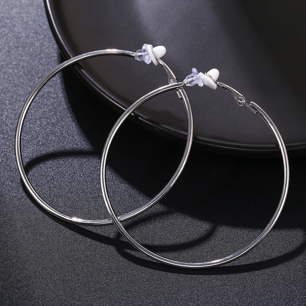 Fashion Simple Women's clip Earrings Large Round Non Piercing Women Girls earring ear clip earrings clip earrings ear clip