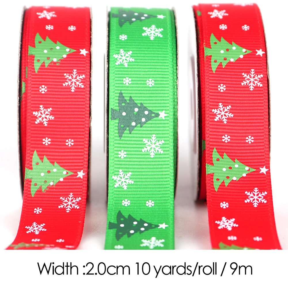 2CM Ribbon Christmas Ribbon Thread Belt Printed Ribbon Threaded DIY Garment Accessories Small Roll Ribbon