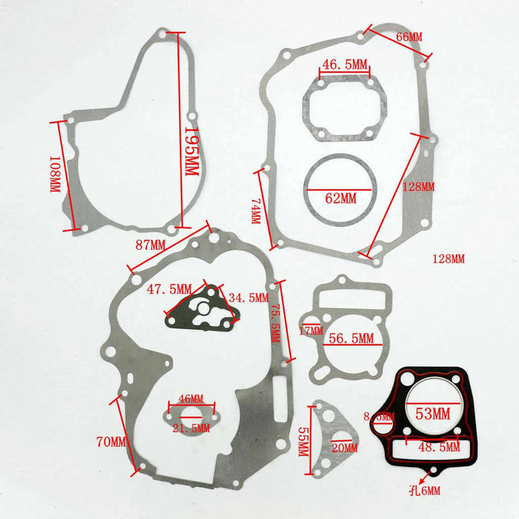 for 110cc Engines Dirt Bike, ATV, GoKarts Cylinder Head Clutch Intake Gasket Kit