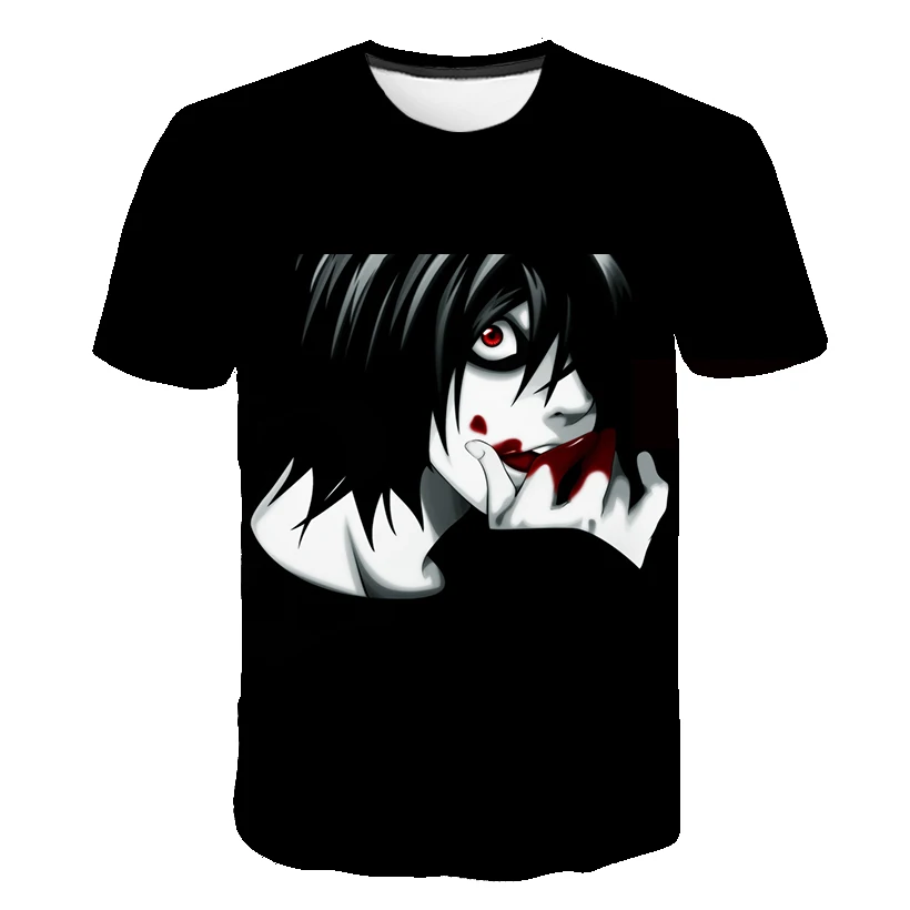 Новый дизайн аниме t мужские/женские футболки с принтом черепа 3D death note футболка в