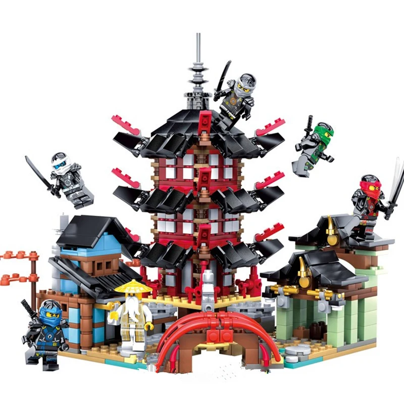 

Ninja The Temple Set 730 Pcs Bricks Compatible with Legoinglys Ninjagoed Movies Model Building Blocks Boy Gift Toys for Children