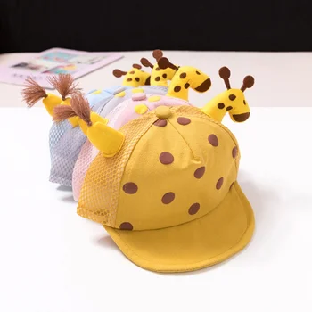 

Spring Kids Baseball Caps Giraffe Girls Caps Sun Hat Yellow Dot Print Sports Style Boys Caps Adjustable Caps for Girl Boy 2020