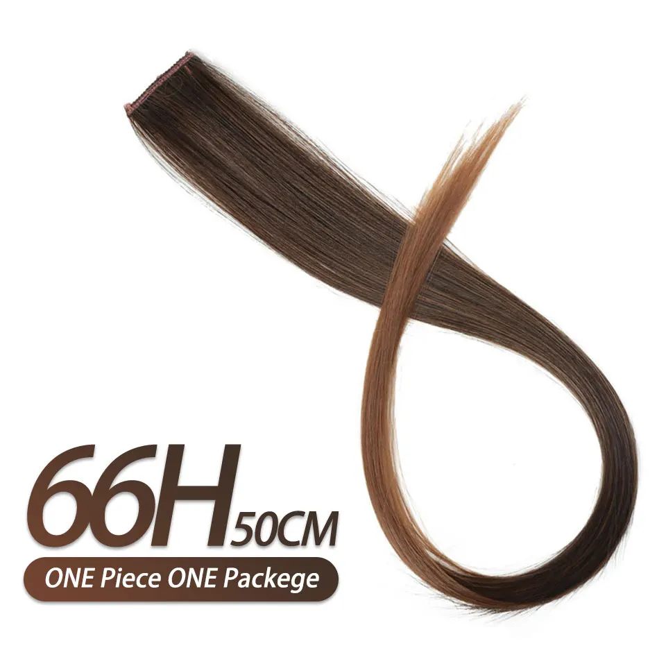 LM 22 ''цельные накладные волосы для наращивания 92 цвета с зажимом для наращивания волос термостойкие композитные заколки - Цвет: 66