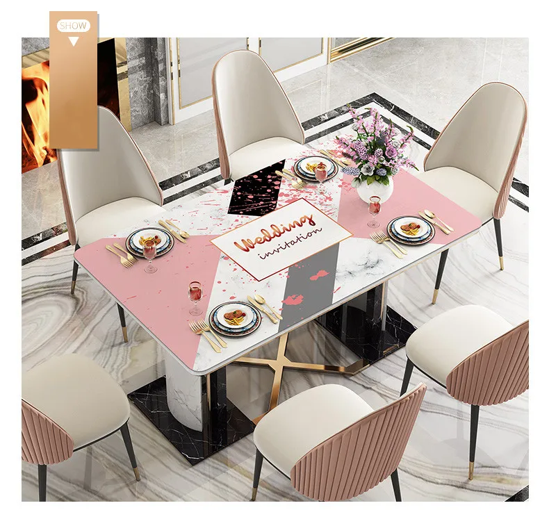 PVC Soft Glass Oilproof Waterproof Table Covers PVC Tablecloth Oil Tablecloth Glass Soft Cloth Home Textiles Almofadas Placemats