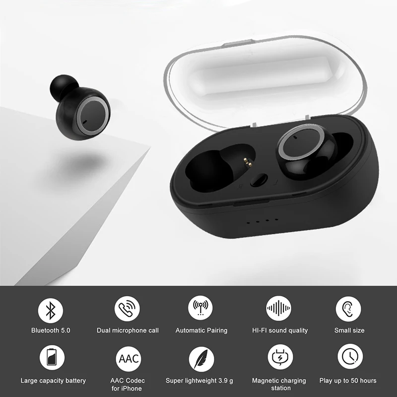 Wireless Headphones TWS Touch Control Bluetooth Earphones True Stereo Earbuds Sports Headset With Mic Forxiaomisamsung