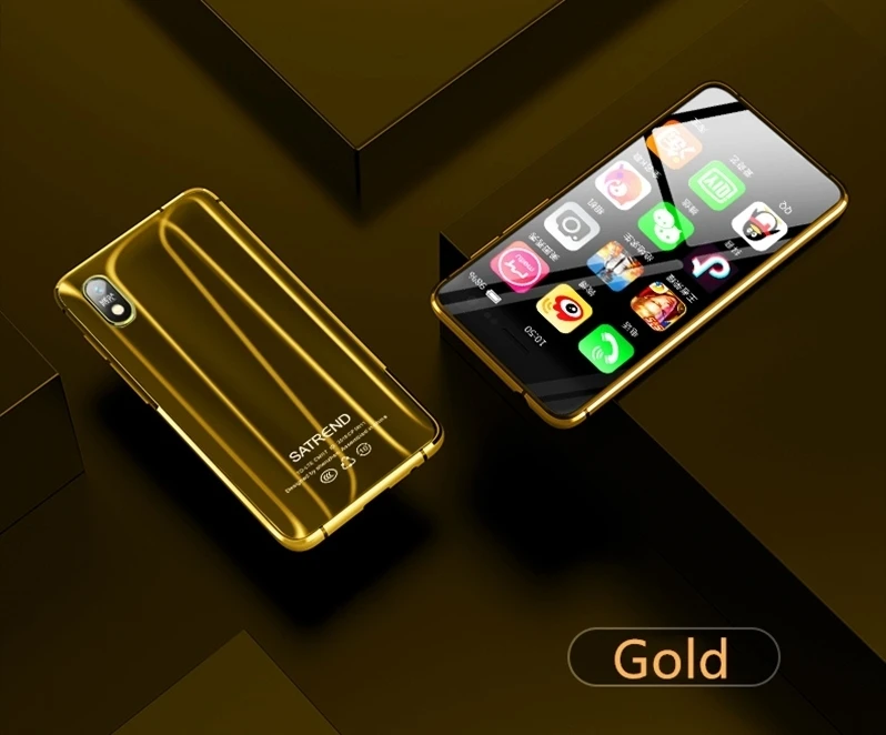 Золотой Мини-смартфоны 3,2" Dual 4G MTK6739 четырехъядерный 2 ГБ+ 16 Гб ультра тонкий телефон маленький gps Две sim-карты вызов Android мобильный телефон - Цвет: Золотой