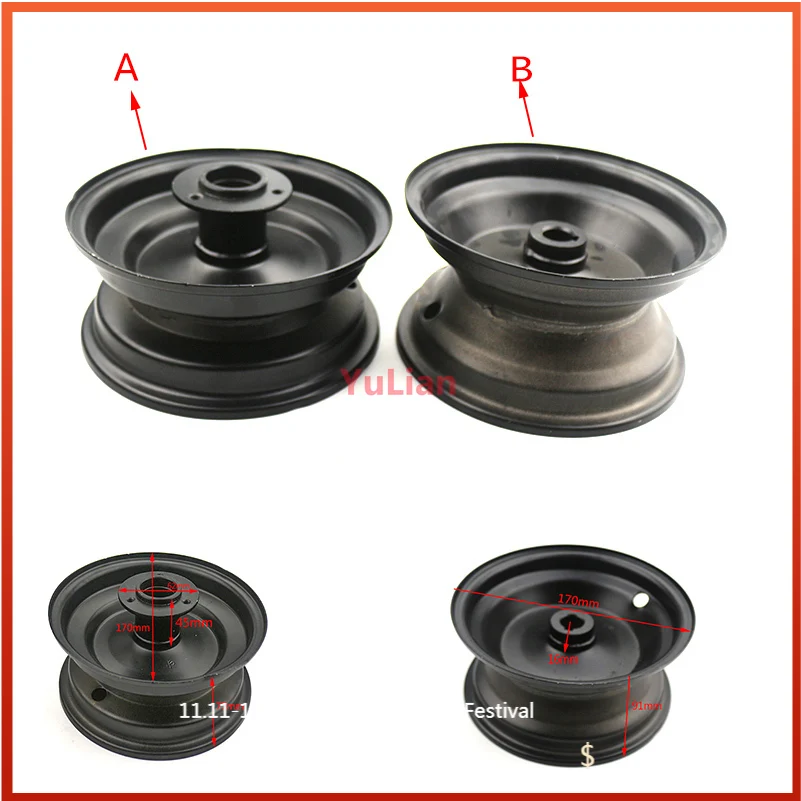 

Good quality rear wheel hub 6 inch rims use 145/70-6 tyres tires for ATV Go Kart Buggy Razor Scooter accessories