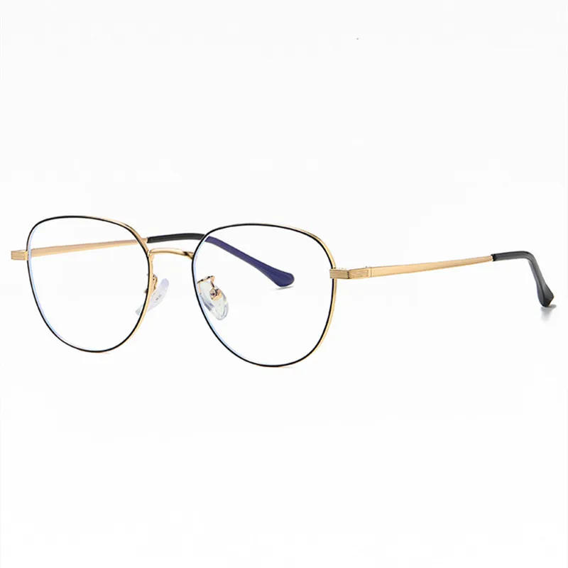 

New Round Rim Metal Anti Blue Light Spectacle Frames Men's Retro Trendy Eyeglasses Ladies Simple Fashionable Myopia Eyewears