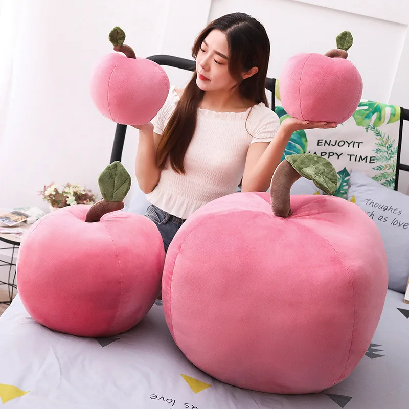 

Emulational Fruit Plush Toys Creative Red Apple Pillow Cushion Children Performance Props Birthday Gift