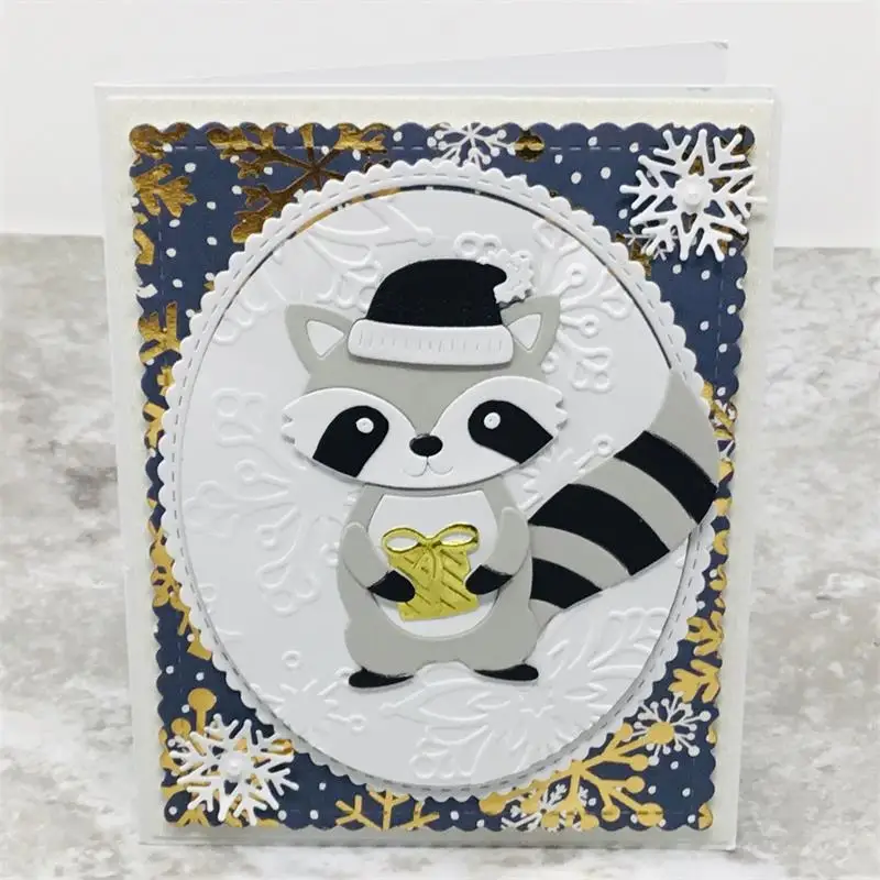 

KSCRAFT Raccoon Cat Metal Cutting Dies Stencils for DIY Scrapbooking/photo album Decorative Embossing DIY Cards