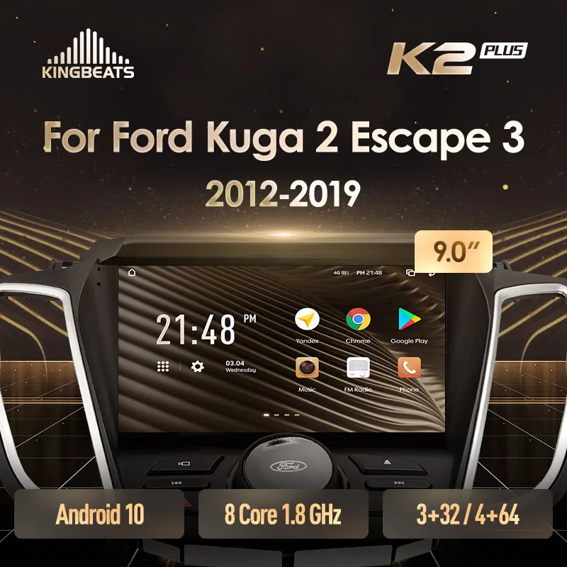 KingBeats штатное головное устройство For Ford Kuga 2 Escape 3 2012 - 2019 GPS Android 10 автомагнитола на