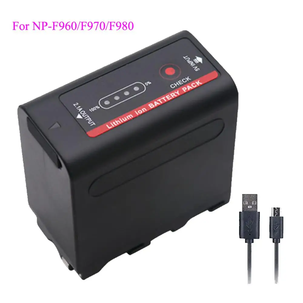

1pcs NP-F960 NP-F970 NP F960 NP F970 NP-F980 battery For Sony NP-F550 NP-F770 NP-F750 NP F770 F980 NPF960 NPF970 Camcorder