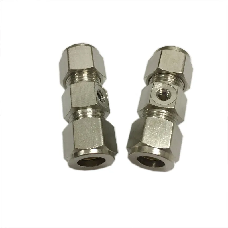 

A57 One hole fittings 10/24UNC brass nickle non-Slip lock connectors 0-120bar for 3/8 tubing misting accessories 20pcs/lot