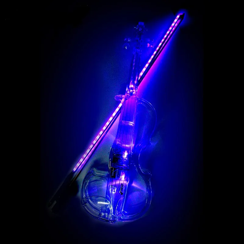 

Transparen Electric Violin High Quality Plastic Musical Instruments Crystal Classic Stringed Instruments Violin with Violin Case