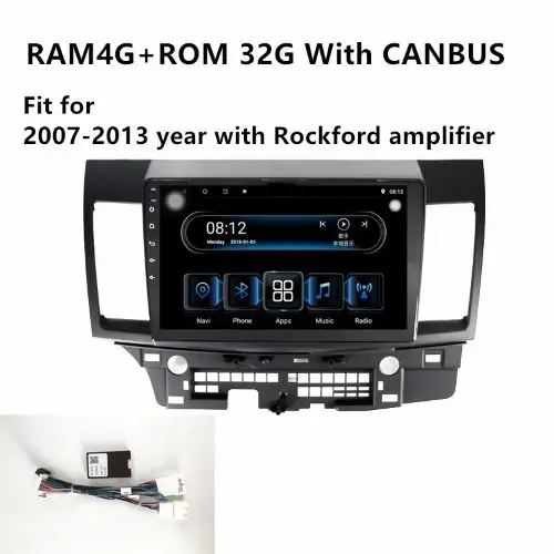 Ips Автомобильный gps Радио 8Core 4G+ 32G Android8.1 мультимедийный плеер для Mitsubishi Lancer 2007- с радио BT Стерео FM wifi - Цвет: 4G with 07-13canbus