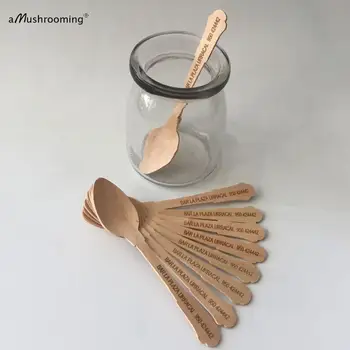 

Birch Wood Biodegradable Mini Spoons Disposable Ice Cream Coffee Dessert Spoons for Bars Cafe Vintage Teaspoons