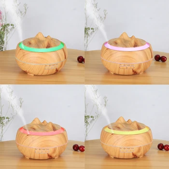 

400ml USB Electric Ultrasonic Air Humidifier Aroma Essential Oil Diffuser 7-Color LED Light Wood Grain Mist Maker