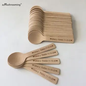 

Custom Name Date Party Gift Spoons Personalized wedding souvenirs Mini Wooden Spoons Autumn Wedding Gift Engagement Favors